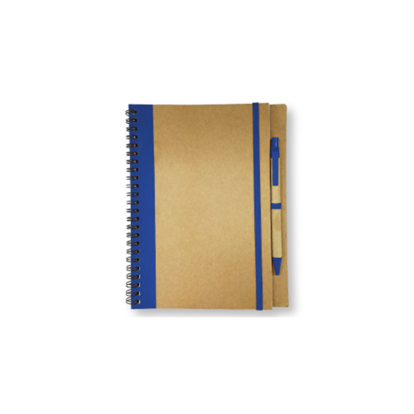 Recycled Notepad with Pen – Blue