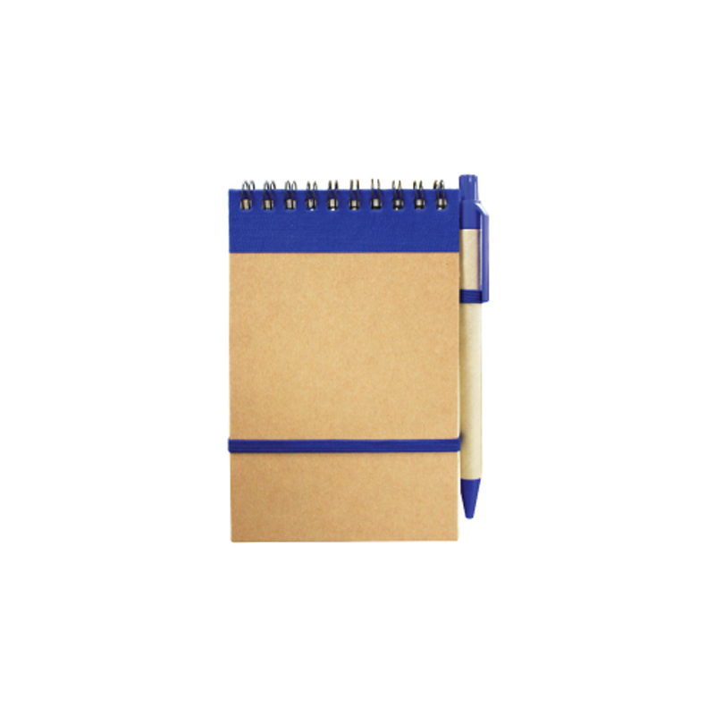 Recycled Notepad with Pen Blue