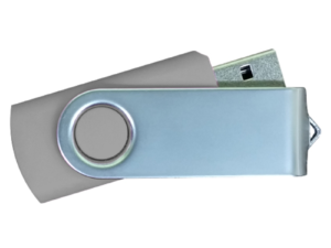 USB Flash Drives Matt Silver Swivel - Grey