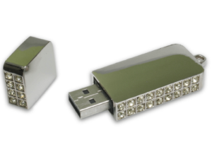 USB Flash Drives 8GB Gold with Pearl studded