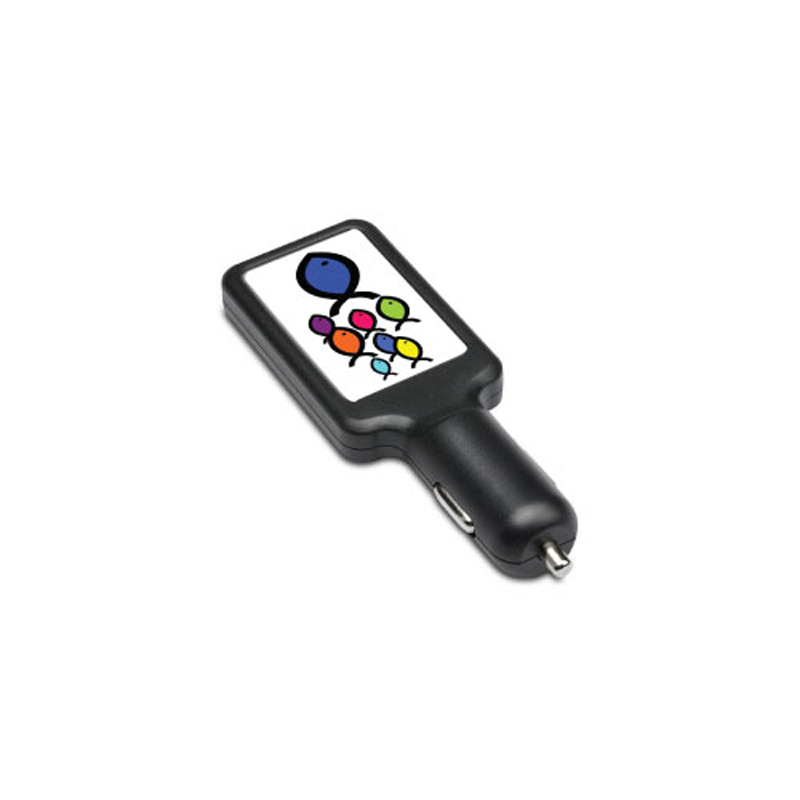 Dual USB Car Charger- Black Colour