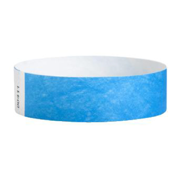 Tyvek Wristbands Neon Blue Color