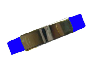 Silicone Wristband with Metal Part Blue