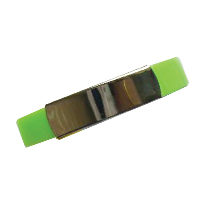 Silicone Wristband with Metal Part Green