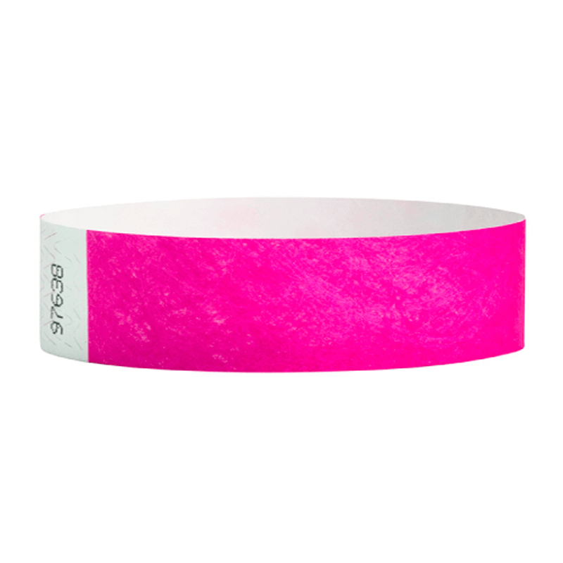 Tyvek Wristbands Neon Pink Color