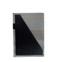 A5 Notebook, Black Strips with Black Pocket, 192 Pages