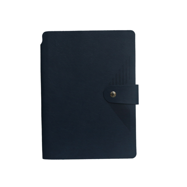 A5 Notebook, Soft Dark Blue with Button Closure, 192 Pages