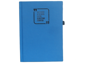 A6 Notebook, Hard Bound Textured Sky Blue, 160 Pages